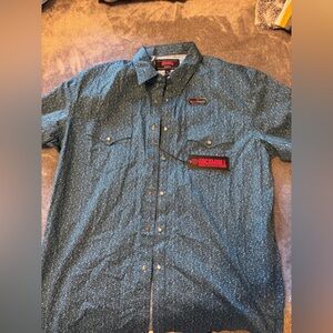 Rock & Roll Denim Mens XL Modern Fit Short Sleeve Pearl Snap Shirt